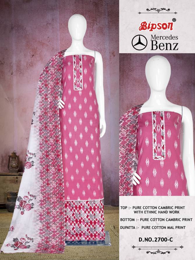 Mercedes Bena 2701 By Bipson Cambric Printed Cotton Dress Material Wholesalers In Delhi